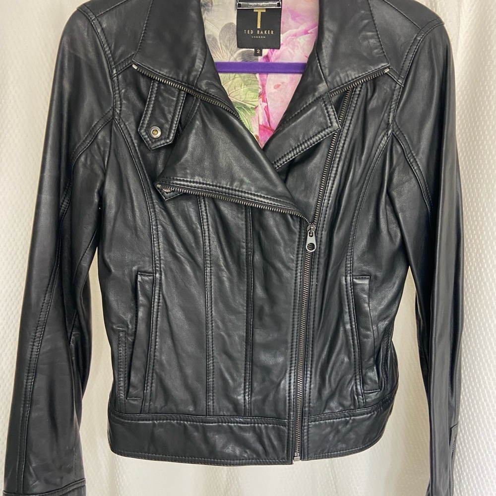 Ted Baker Black Leather “Roark” Jacket